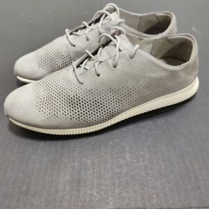 Cole Haan 2.0 Zerogrand Grey Laser Cut Nubuck Leather Sneaker Women Shoe Sz 10B